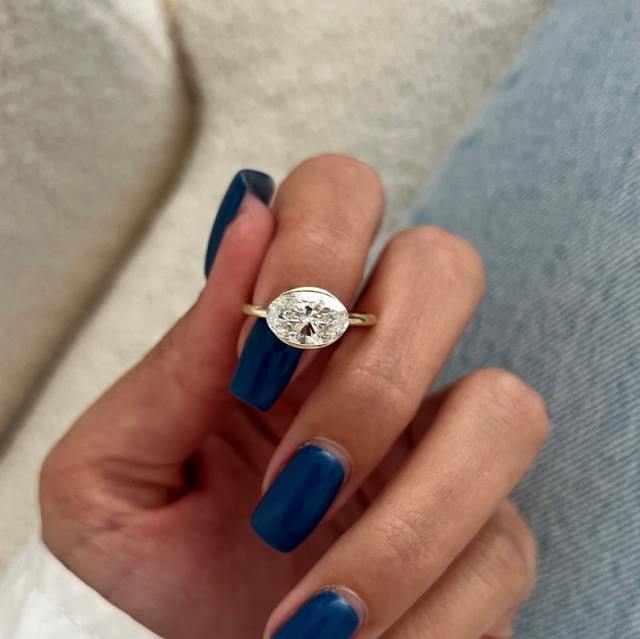 2.00 Carat D VVS2 Oval Cut Lab-Grown Diamond Engagement Ring | 14K Solid Gold | IGI Certified | Factory Direct