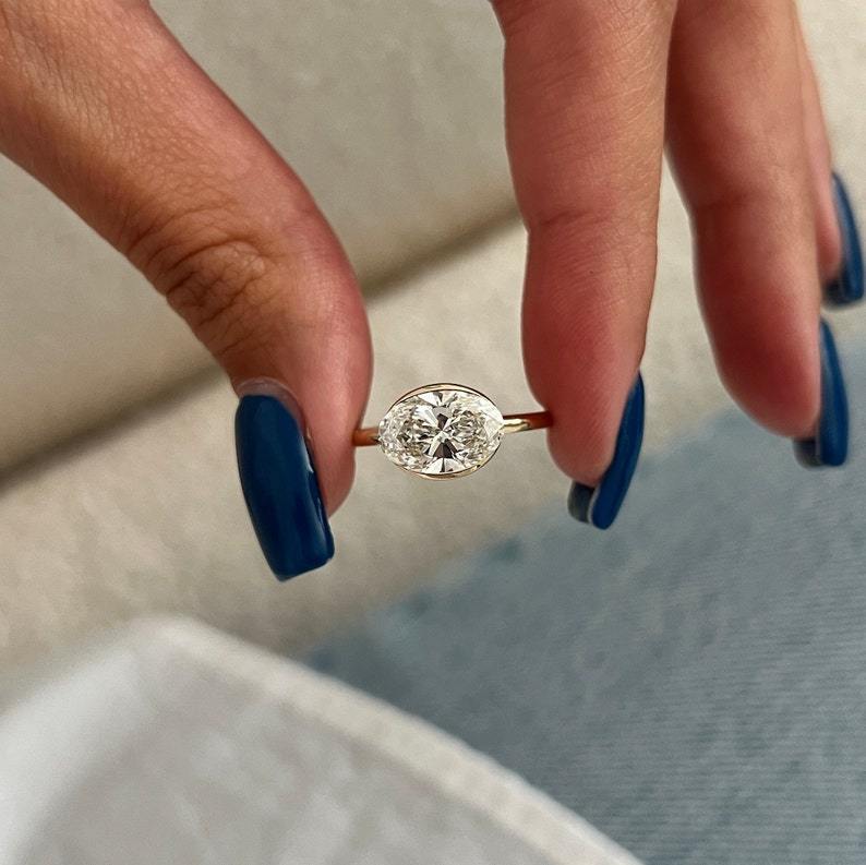 2.00 Carat D VVS2 Oval Cut Lab-Grown Diamond Engagement Ring | 14K Solid Gold | IGI Certified | Factory Direct