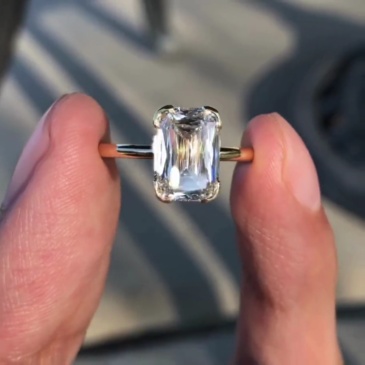 3.13 Carat Ashoka Cut Lab-Grown Diamond Ring in 14K Gold – Half-Bezel Setting with Hidden Pavé Bridge (IGI Certified)