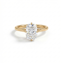 3 Carat Elongated Cushion Cut Lab Grown Diamond Engagement Ring in 14K Gold (E Color, VVS2, 3EX, IGI Certified)