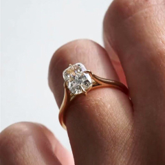3 Carat Elongated Cushion Cut Lab Grown Diamond Engagement Ring in 14K Gold (E Color, VVS2, 3EX, IGI Certified)