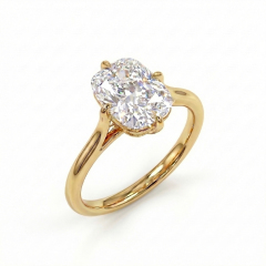 3 Carat Elongated Cushion Cut Lab Grown Diamond Engagement Ring in 14K Gold (E Color, VVS2, 3EX, IGI Certified)