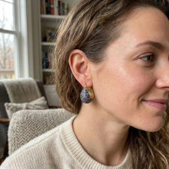 Vibrant Rainbow Pavé Chunky Teardrop Hoop Earrings | Rhodium-Plated 925 Silver & 6A VVS CZ Statement Jewelry