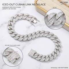 Customer real shot wearing the moissanite Cuban link bracelet showing the heavy-duty iced-out double-latch box clasp.