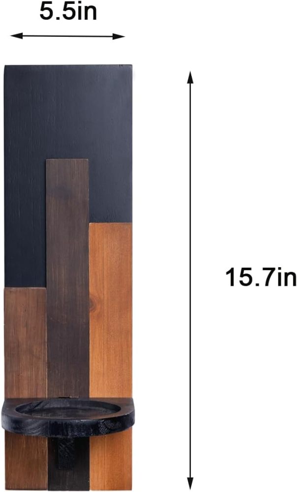 Wall Sconce Candle Holder Wall Mounted Wood Candle Holders for Home Decoration Wall Mounted Decorative Candle Holder, Set of 2