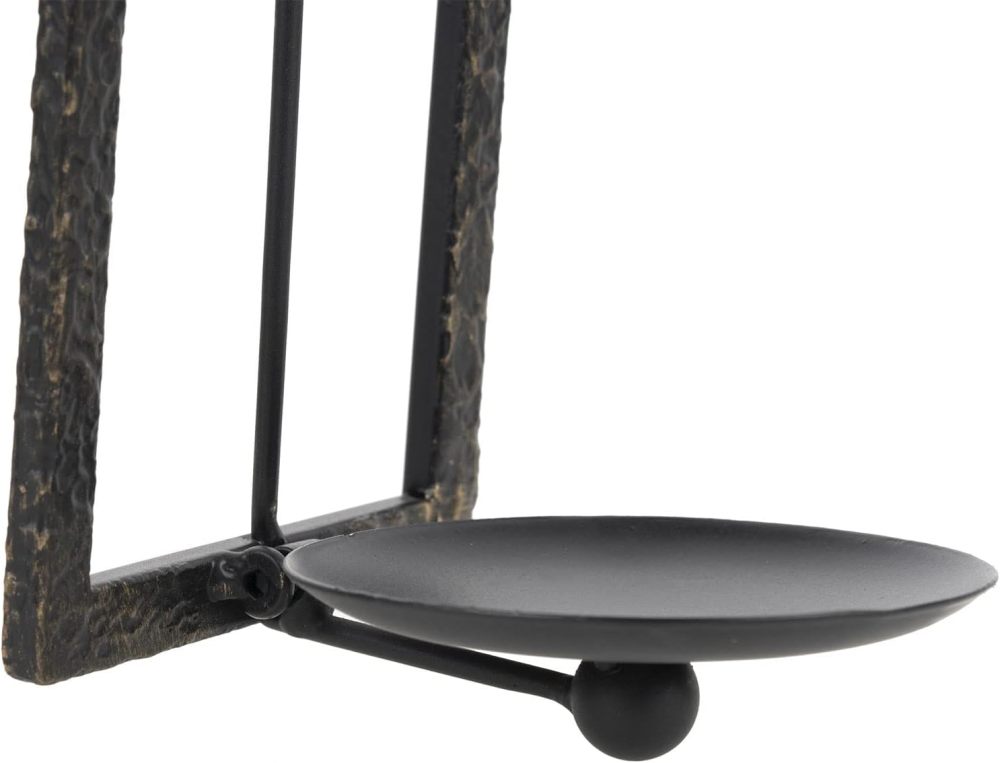 GAKA Wall Sconce Candle Holder Set of 2 - Black Gold Rustic Mount Metal Holders, Gothic Hanging Iron Sconce for Living Room, Bathroom, Dining Room, Window Styling