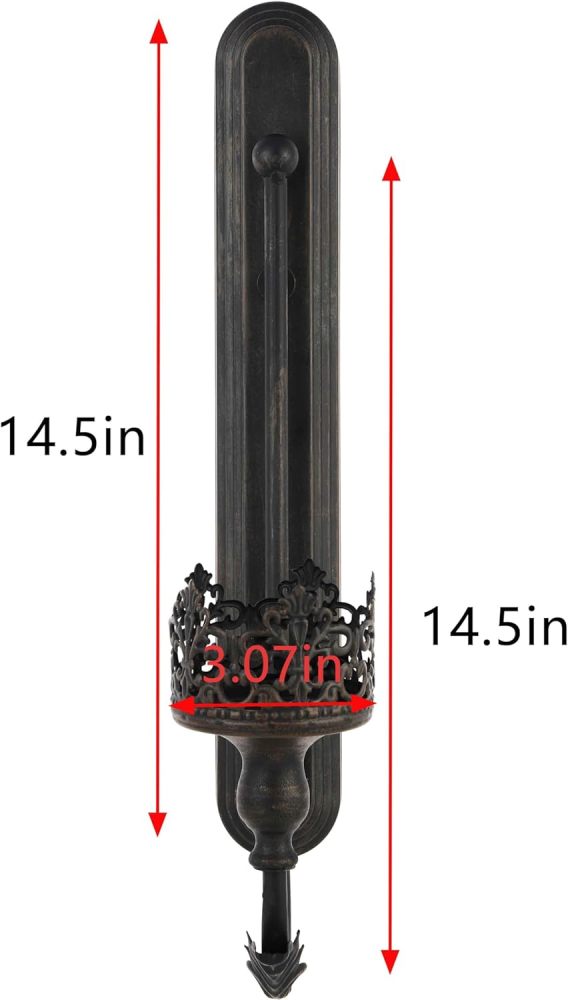 We Moment Metal Wall Candle Sconce Holder Set of 2 Wall Mount Black Candleholder Holder Modern Wall Candle Sconces Hanging Retro Crown Wall Candle Holder for Living Room Fireplace Wedding Farmhouse