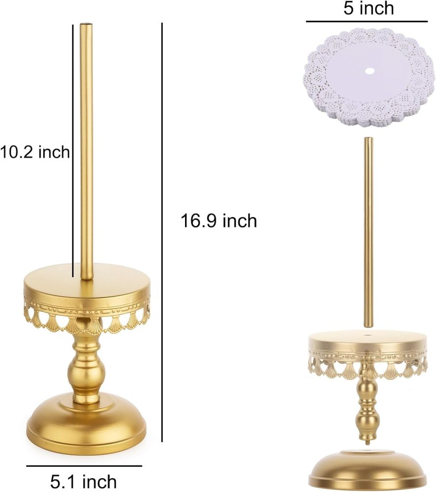 Donut Stand Holder,Gold Metal Bagel Stand,Display Stacker Tower for Dessert Table, Doughnut Holder for Birthday, Wedding, Baby Shower, Bridal Shower Party,Pack of 2