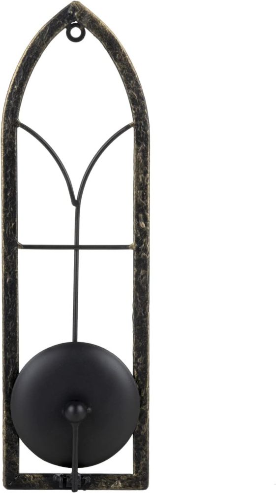 GAKA Wall Sconce Candle Holder Set of 2 - Black Gold Rustic Mount Metal Holders, Gothic Hanging Iron Sconce for Living Room, Bathroom, Dining Room, Window Styling