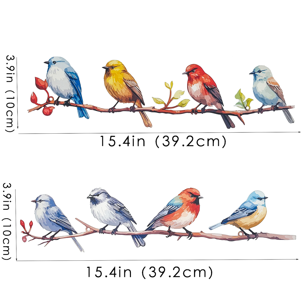 We Moment Metal Wall Art Bird on Tree Branch Bird Wall Sculpture Bird with Leaves Wall Art Decor for Living Room Bedroom Office Home Balcony Garden Wall Housewarming Party Decor（2pcs）