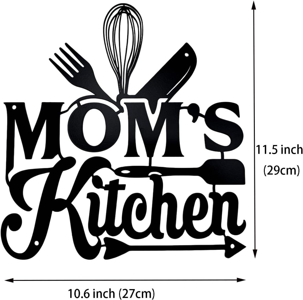 Aimto Kitchen Wall Art Decor,Black Kitchen Metal Sign for Kitchen Decoration, Metal Sign RusticFarmhouse Kitchen Decor Hanging Decorative 11.5 x 10.6 Inch