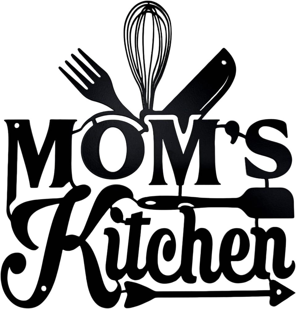 Aimto Kitchen Wall Art Decor,Black Kitchen Metal Sign for Kitchen Decoration, Metal Sign RusticFarmhouse Kitchen Decor Hanging Decorative 11.5 x 10.6 Inch
