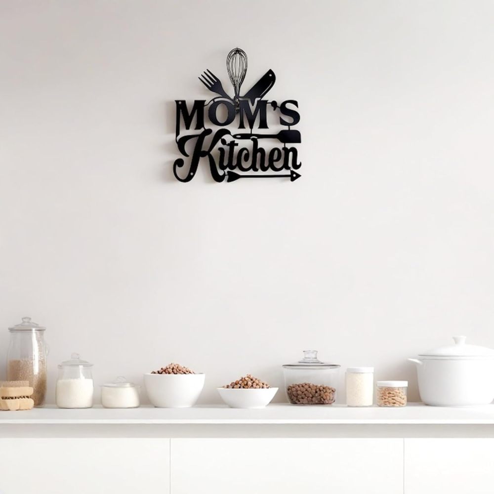 Aimto Kitchen Wall Art Decor,Black Kitchen Metal Sign for Kitchen Decoration, Metal Sign RusticFarmhouse Kitchen Decor Hanging Decorative 11.5 x 10.6 Inch