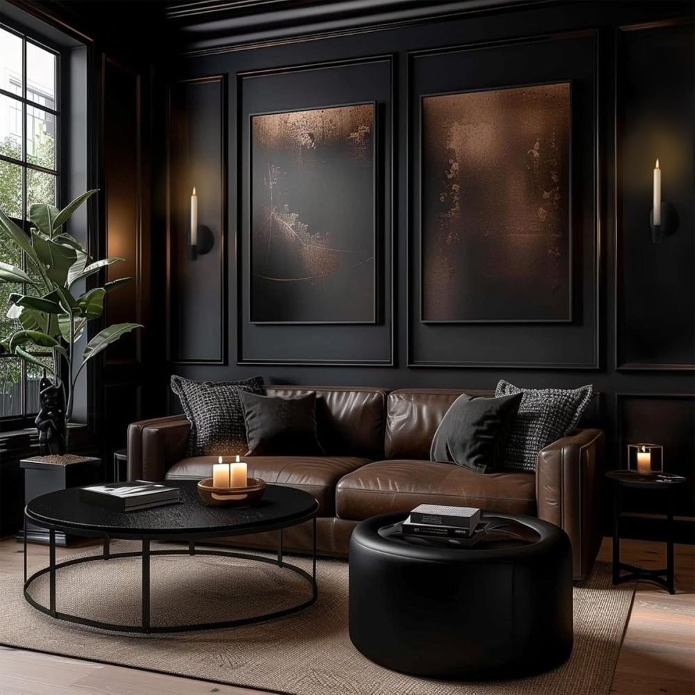 Matte Black Wall Sconce Candle Holders Set of 2 for Taper Candles, Minimalist Metal Wall Mounted Candlestick - 0.82 Inch Cup Diameter