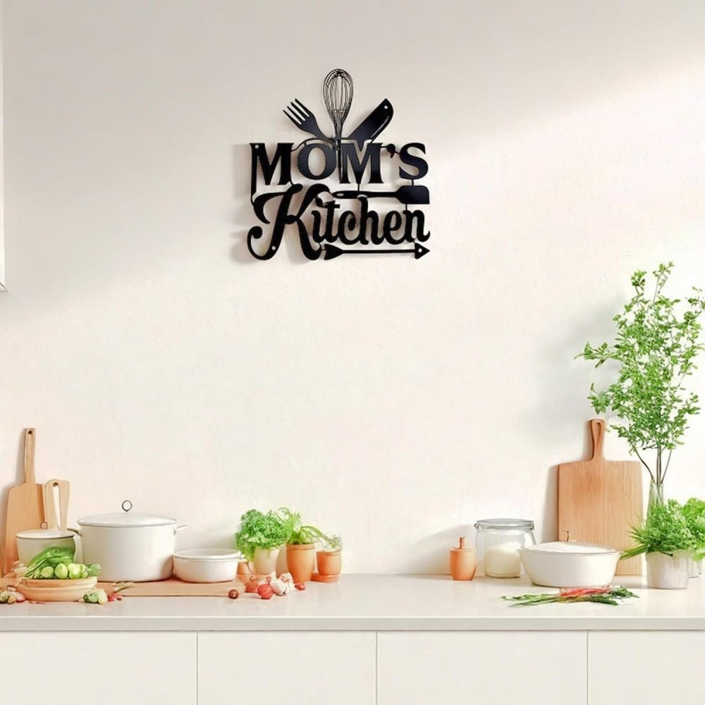 Aimto Kitchen Wall Art Decor,Black Kitchen Metal Sign for Kitchen Decoration, Metal Sign RusticFarmhouse Kitchen Decor Hanging Decorative 11.5 x 10.6 Inch