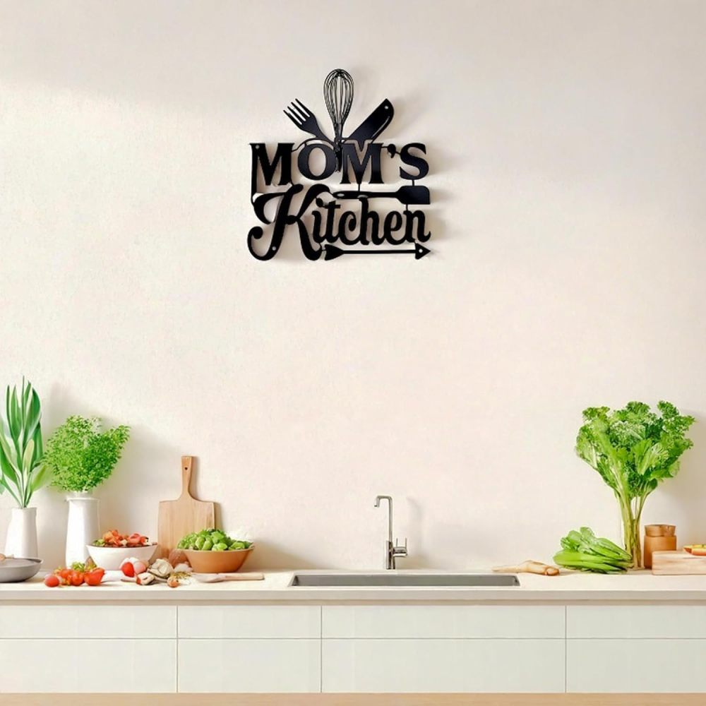 Aimto Kitchen Wall Art Decor,Black Kitchen Metal Sign for Kitchen Decoration, Metal Sign RusticFarmhouse Kitchen Decor Hanging Decorative 11.5 x 10.6 Inch