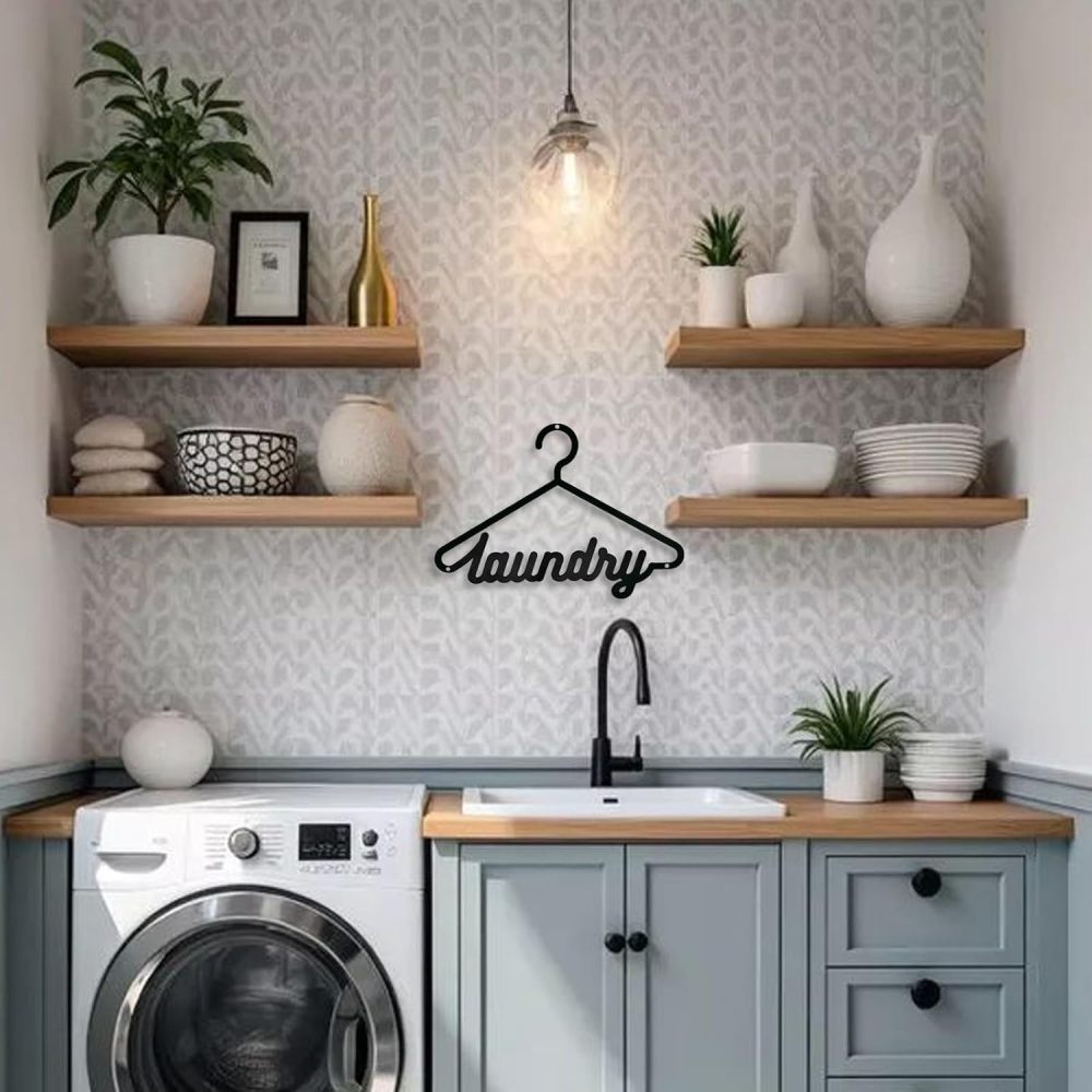 Laundry Room Wall Decor - 8.5 x 11.8 Inch Metal Sign for Laundry Room Door or Wall Decor,Housewarming Gift,New Home,laundromats