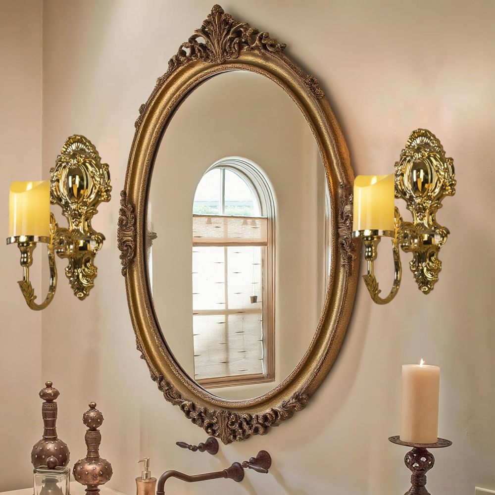 Gold Candle Sconces for Tapered Candlestick,Pack of 2, Gold Candle Wall Sconce Holder Iron Candelabra