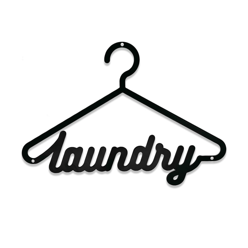 Laundry Room Hanger - Style Metal Wall Art Decor