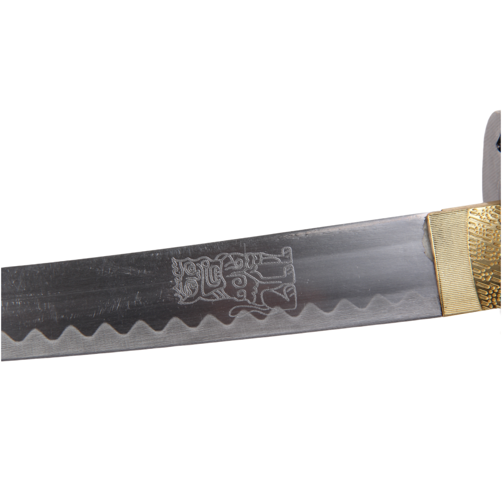 Kill Bill Movie Replica Samurai Sword 3-Piece Set with 3-Tier Wooden Display Stand - Iconic Engraved Scabbards（杀死比尔三件套）US、CA、EU