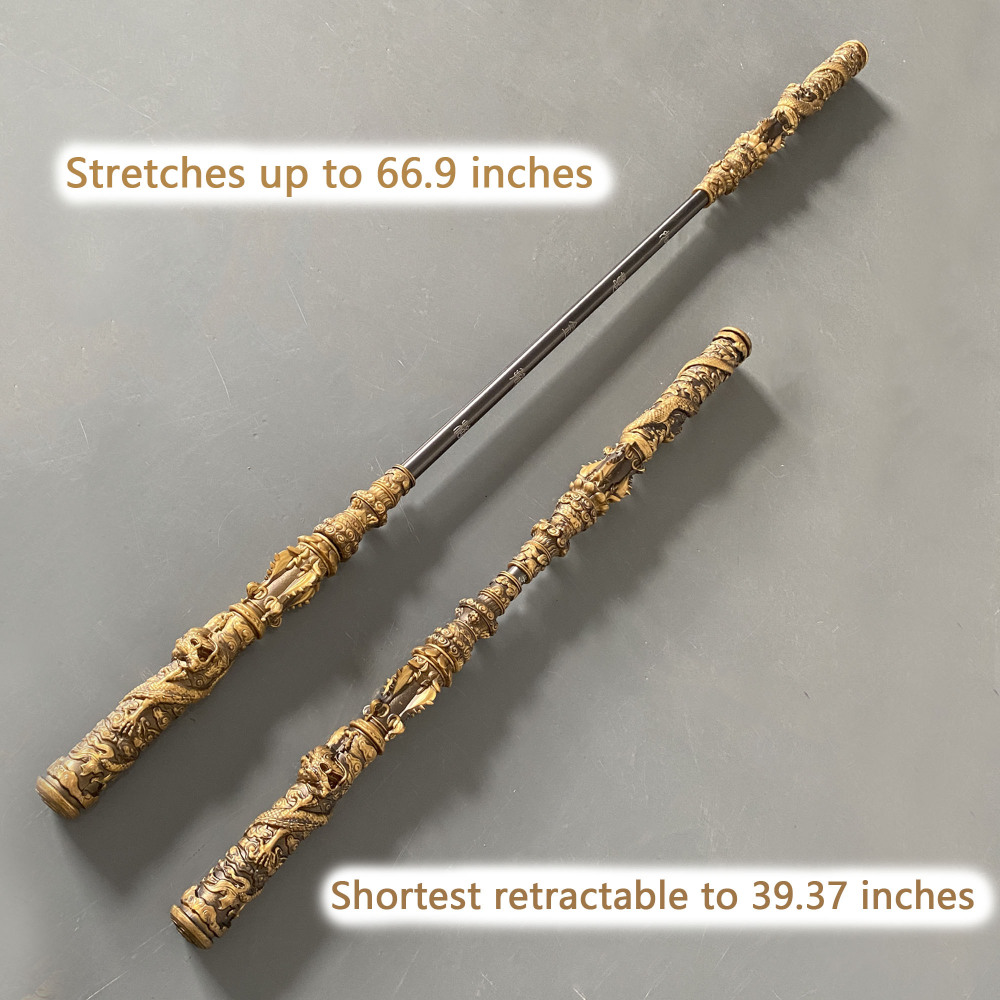 66.9 Inch Retractable Locking Structure Monkey King Bar, Gaming Peripherals 1:1 Metal Model Ornament The Monkey King Weapons（111黑神话悟空金箍棒）US、CA、EU