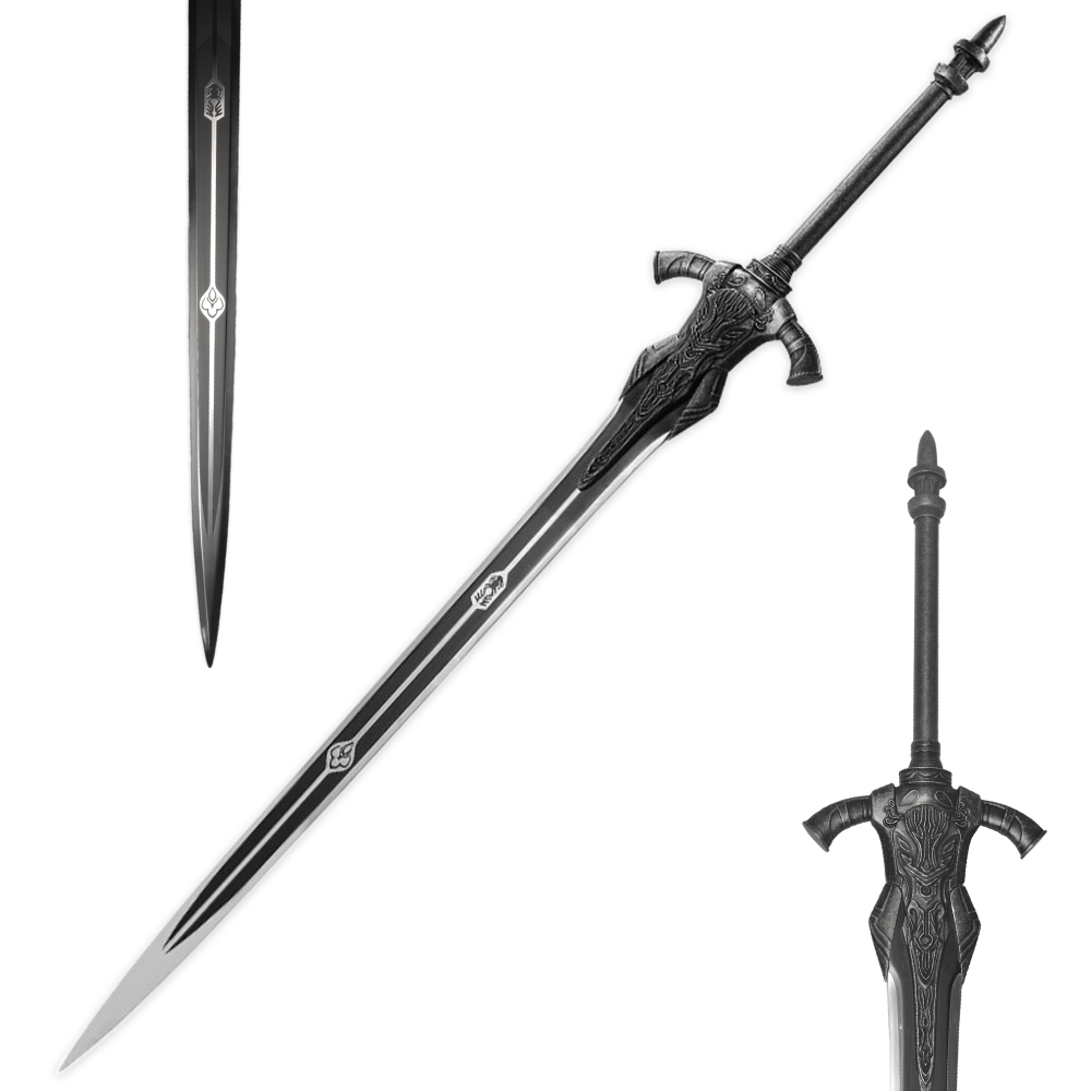 54.9-inch Black Wolf Knight's Great Sword Metal Equipment - Halloween Performance, Birthday Party, and Theme Event Props（630黑魂大剑）US、CA、EU
