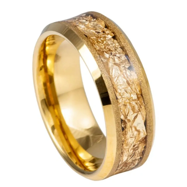 18K 14K 24K Gold Plated 4mm 6mm 8mm Tungsten Ring for Men Fashion Jewelry Engagement Wedding Gift