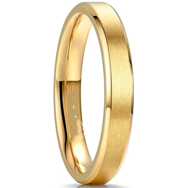 18K 14K 24K Gold Plated 4mm 6mm 8mm Tungsten Ring for Men Fashion Jewelry Engagement Wedding Gift