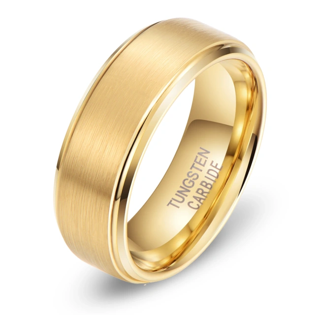 Unique Fashion Jewelry 8mm Couple Wed Ring Set Engagement Ring Gold 18k Weeding Women Ring