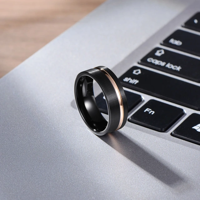 Wholesale 8mm Black Gold Tungsten Carbide Ring for Men Women Engagement Band Comfort Fit