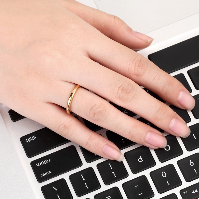 Marriage Rings 18k Gold Plated Tungsten Carbide Ring for Women Male Female Marriage Rings Custom Wholesale Jewelry