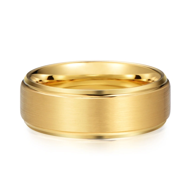 Unique Fashion Jewelry 8mm Couple Wed Ring Set Engagement Ring Gold 18k Weeding Women Ring