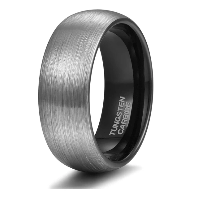 Custom Tungsten Jewelry Basic 4mm 6mm 8mm Men Wedding Bands Brushed Tungsten Ring Fashion Rings Black Tungsten Carbide Rings