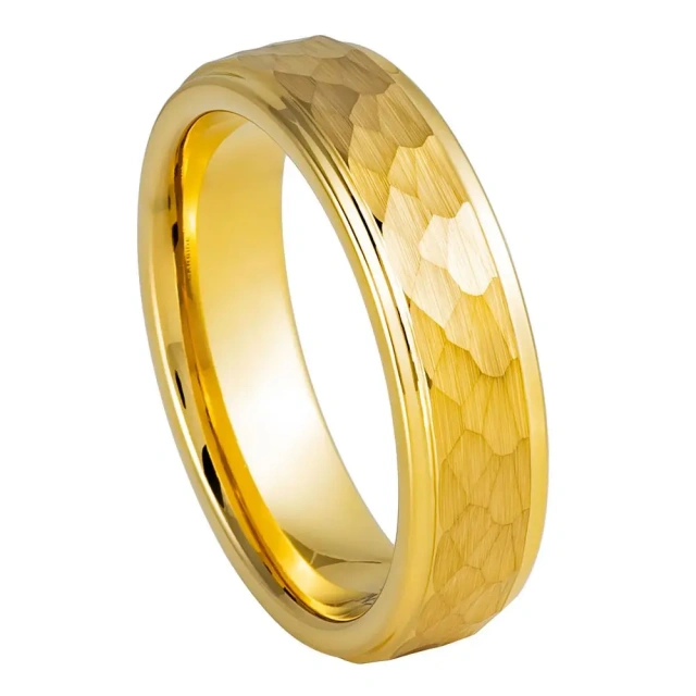 Luxury Wholesale China Supplier Tungsten Steel Men Ring Silver and Gold Plated Jewelry