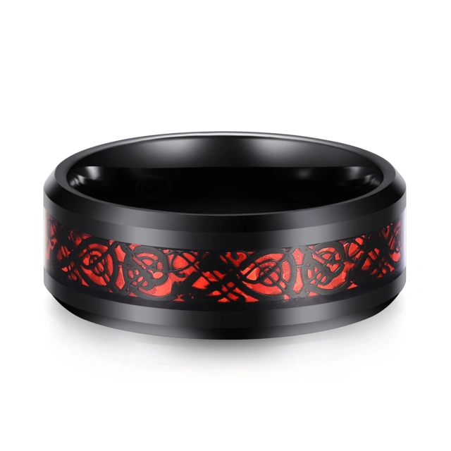 Hot Sale Fashion Jewelry 8mm Inlay Carbon Fiber Engagement Ring Best Tungsten Ring for Men Rings