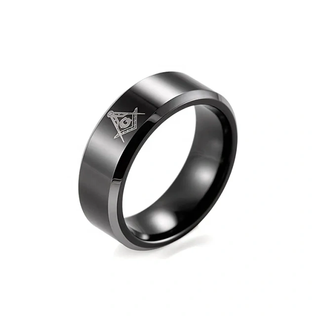 Masonic Laser Tungsten Ring Tungsten Carbide Ring With Polished