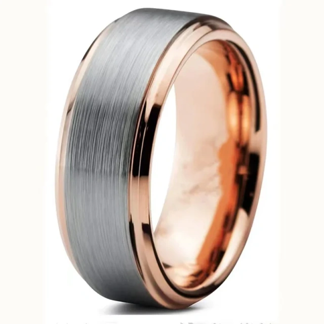 Tungsten Jewelry Manufacturer 8mm Brushed Finish Tungsten Ring for Men and Women
