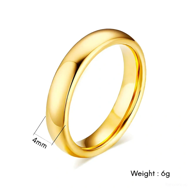 Luxury 14K Gold Plated Tungsten Rings - Classic Band - Ouyuan