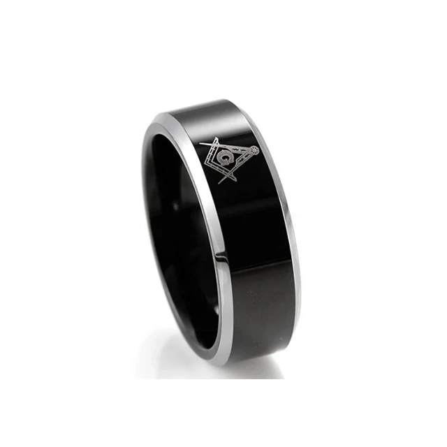 Masonic Laser Tungsten Ring Tungsten Carbide Ring With Polished