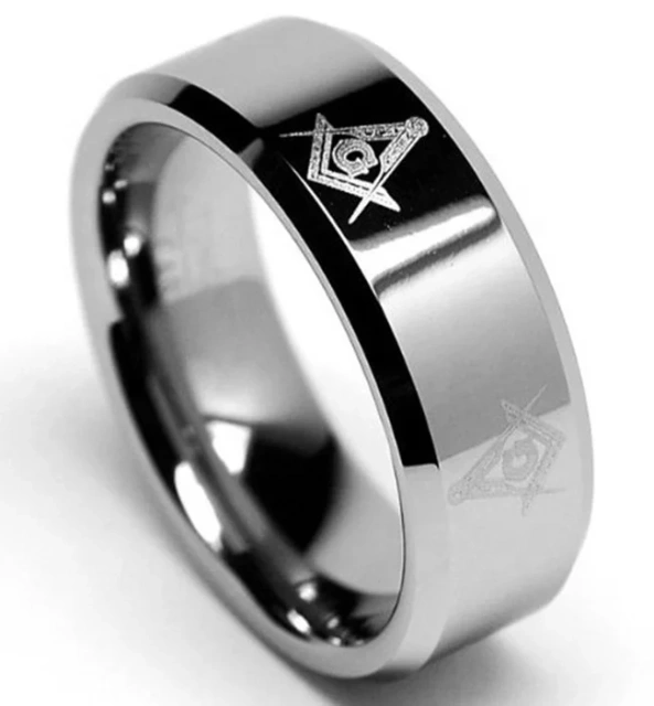 Masonic Laser Tungsten Ring Tungsten Carbide Ring With Polished