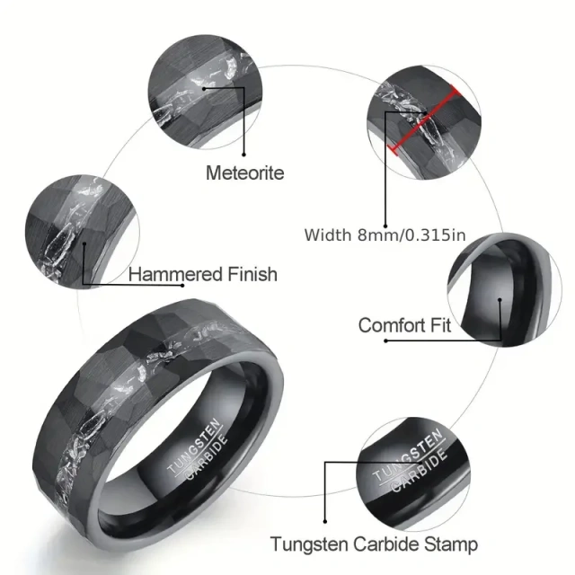 Men's Business Ring Tungsten Steel Jewelry for Weddings Anniversaries Simple Niche Accessories From Europe the United States