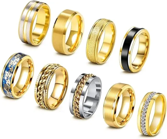 China Fastory Wholesale Price Bule and Silver Plated Men and Women Tungsten Wedding Band Ring 6mm 4mm 8mm
