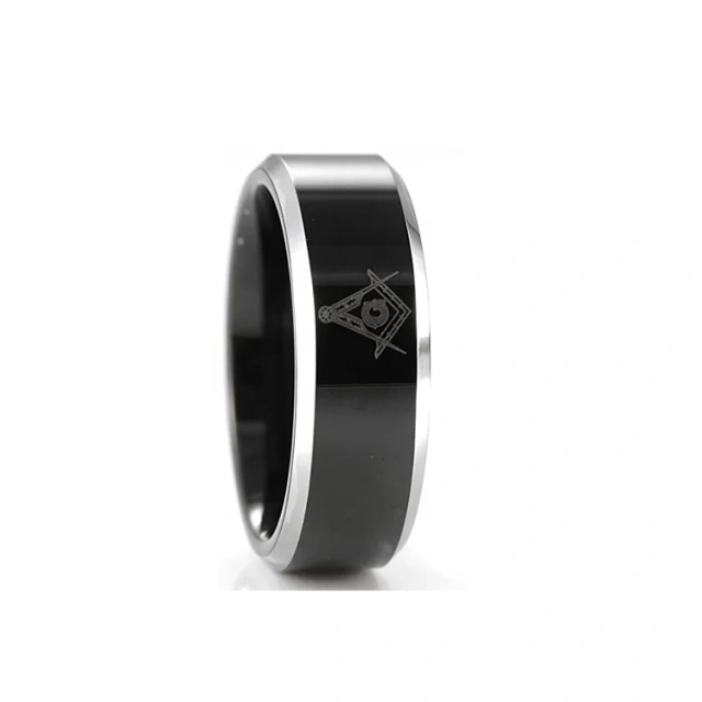 Masonic Laser Tungsten Ring Tungsten Carbide Ring With Polished