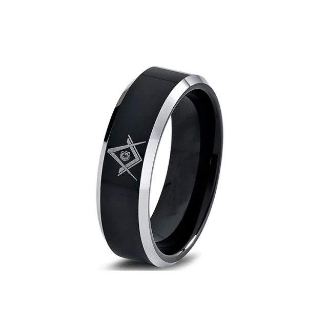 Masonic Laser Tungsten Ring Tungsten Carbide Ring With Polished