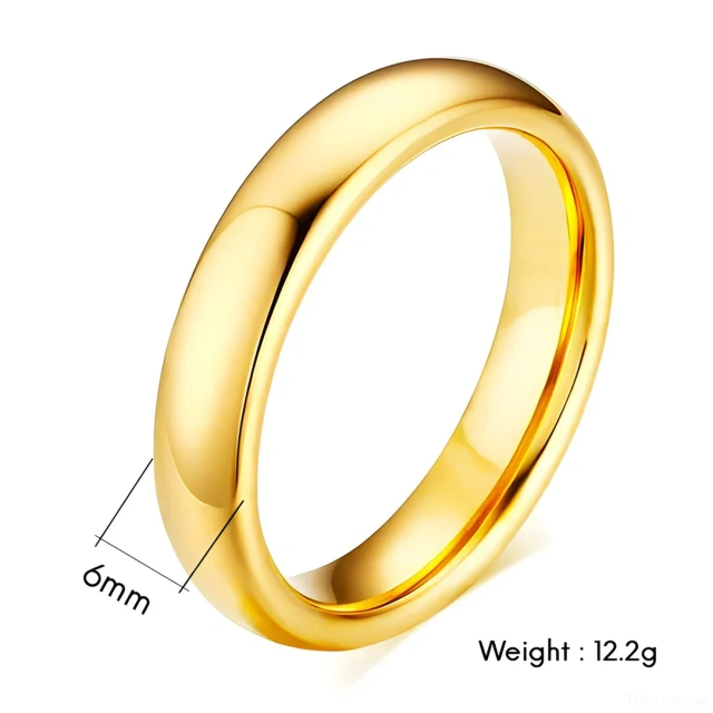 Luxury 14K Gold Plated Tungsten Rings - Classic Band - Ouyuan