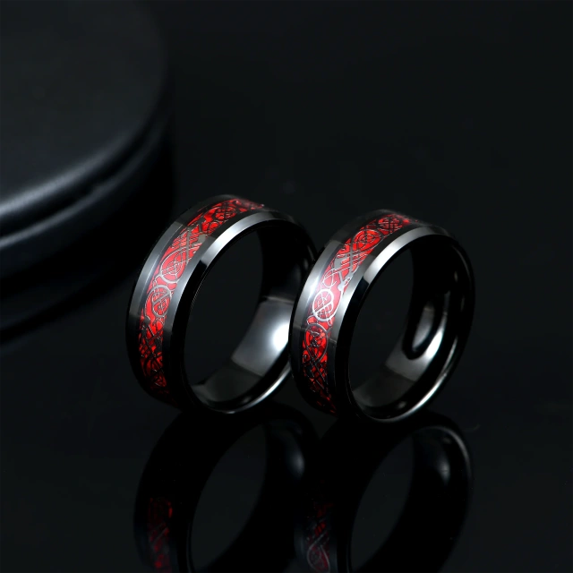 Hot Sale Fashion Jewelry 8mm Inlay Carbon Fiber Engagement Ring Best Tungsten Ring for Men Rings