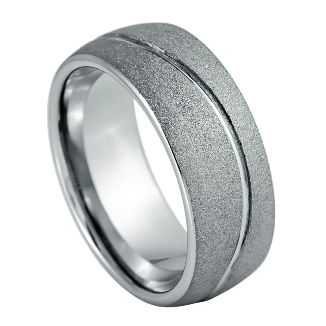 Fashion Jewelry Width 8mm Silver Tungsten Carbide Ring Gold Edges Wedding Ring Anniversary Gift Men Women Comfort Fit