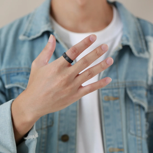 Men's Ring Wedding Engagement Ring for Men Jewelry Tungsten Carbide Black 6mm Wedding Bands or Rings Women's Bar Setting