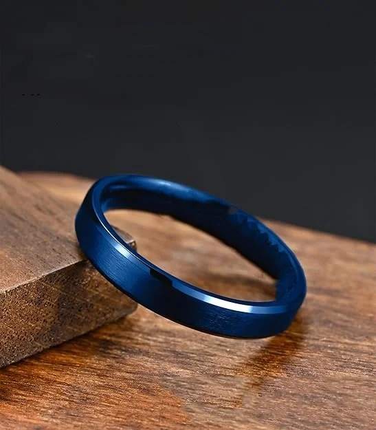 Wholesale Price Luxury Blue Plated 8mm 6mm 4mm Matted Men Tungsten Carbide Rings Wedding Band Fashion Men Jewelry