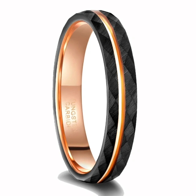 Unisex Tungsten Carbide Rings Gold Plated Engagement Party Anniversary Jewelry for Men Man's Tungsten Rings